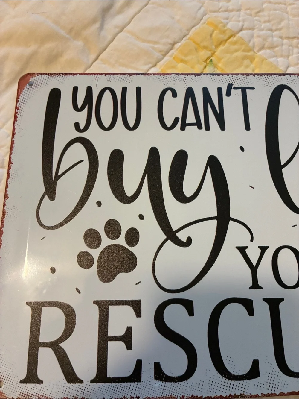 Rescue Love Decorative Wall Sign - White